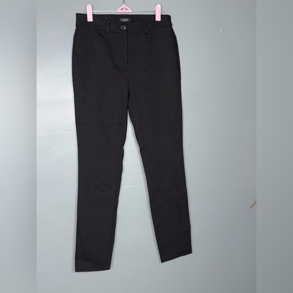 LOFT Curvy Fit Skinny Slacks in Black